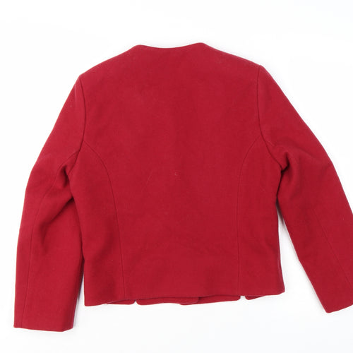 The Edinburgh Collection Women's Red Wool Jacket Size 10 Classic Style