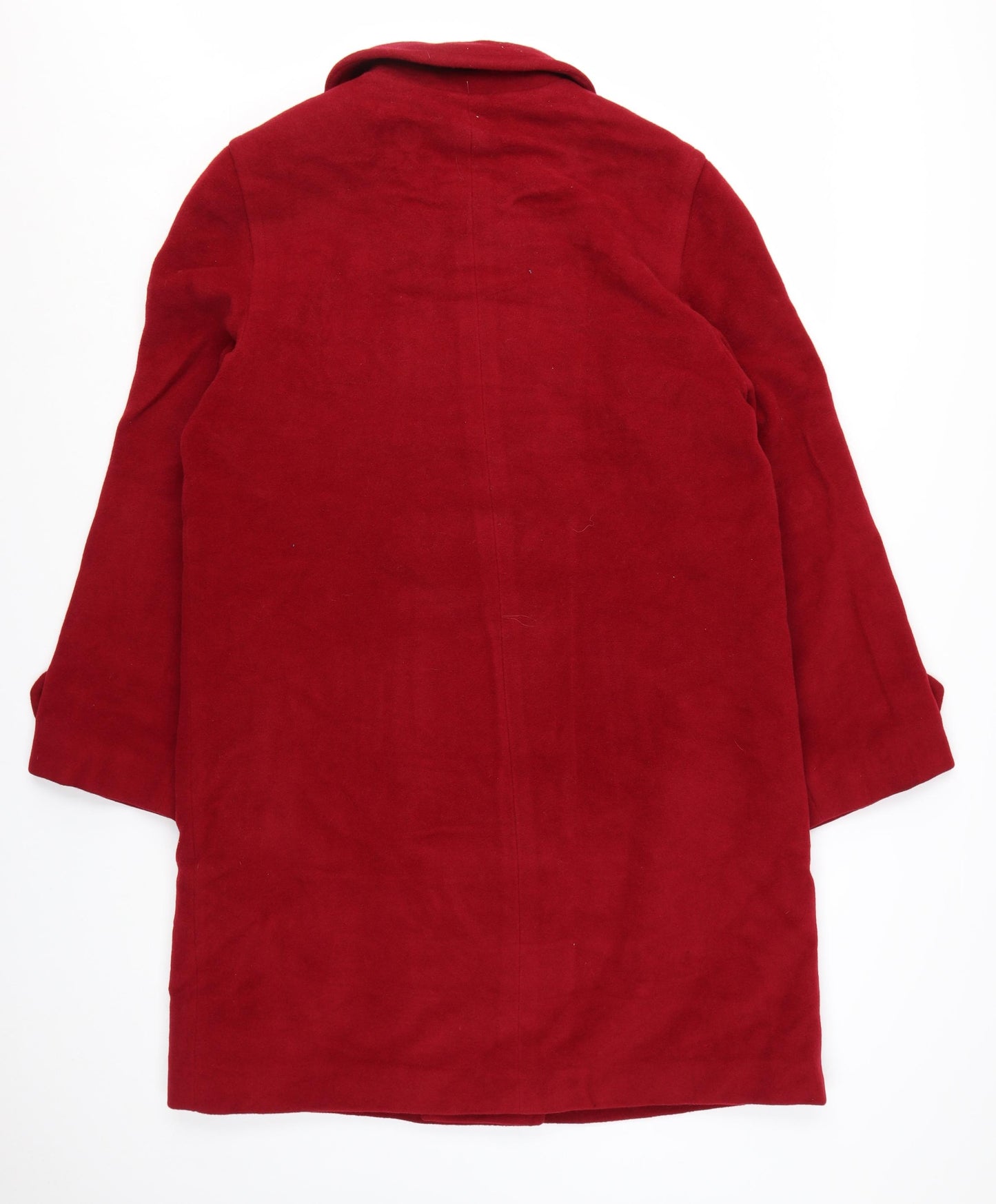 Hannah Women's Red Wool Alpaca Blend Long Overcoat Size 12