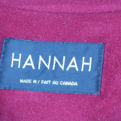 Hannah Women's Red Wool Alpaca Blend Long Overcoat Size 12