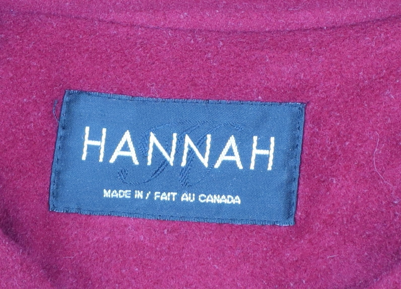 Hannah Women's Red Wool Alpaca Blend Long Overcoat Size 12