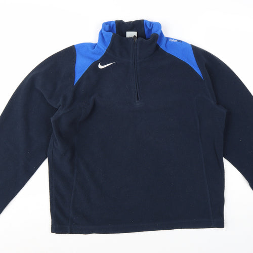 Nike Men’s Blue 1/4 Zip Fleece Pullover Sweatshirt Size M