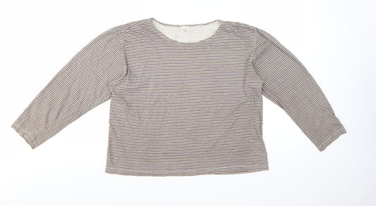 J.Crew Women's Multicoloured Striped Long Sleeve Cotton T-Shirt M