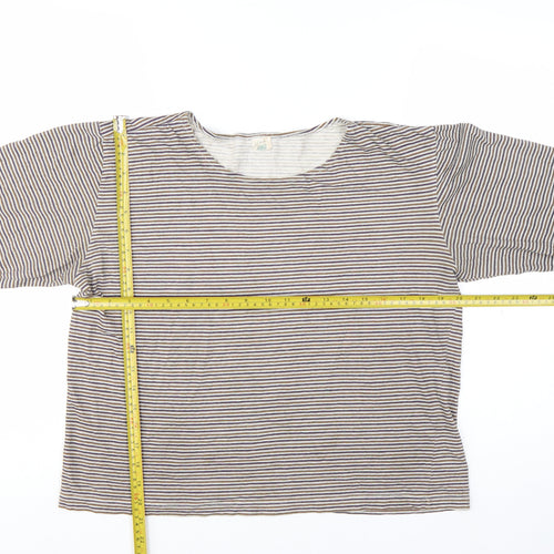 J.Crew Women's Multicoloured Striped Long Sleeve Cotton T-Shirt M