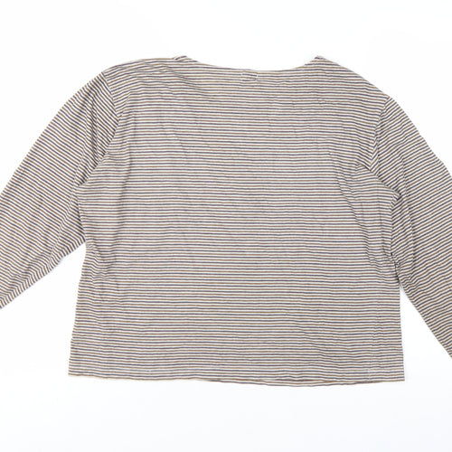 J.Crew Women's Multicoloured Striped Long Sleeve Cotton T-Shirt M