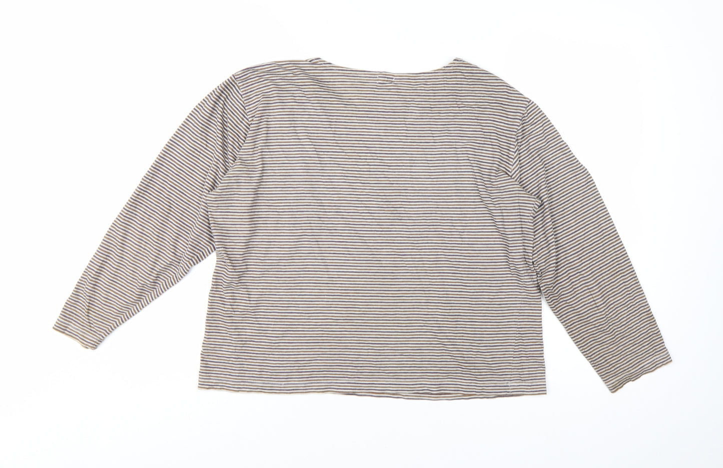 J.Crew Women's Multicoloured Striped Long Sleeve Cotton T-Shirt M