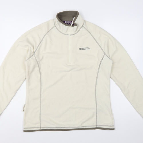Mountain Warehouse Women Beige Fleece 1/2 Zip Pullover UK14