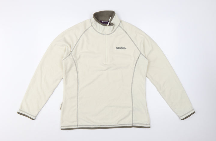 Mountain Warehouse Women Beige Fleece 1/2 Zip Pullover UK14