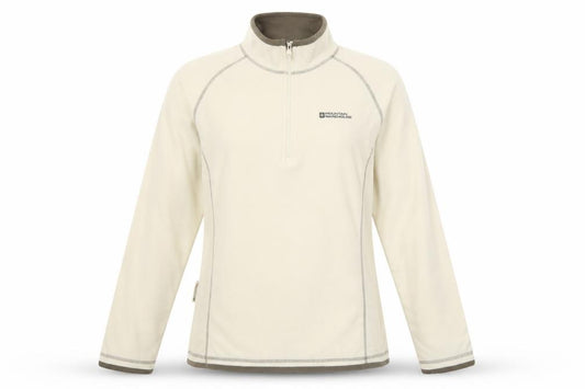 Front view of Mountain Warehouse Women Beige Fleece 1/2 Zip Pullover UK14