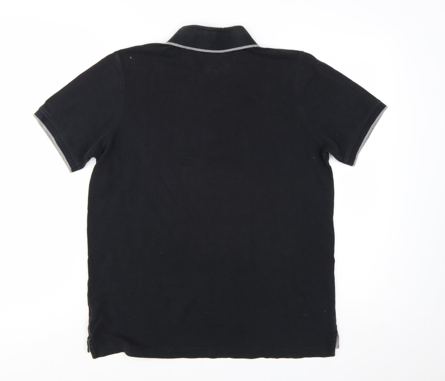 Henri Lloyd Men's Black Cotton Polo Shirt Size M Button Collar