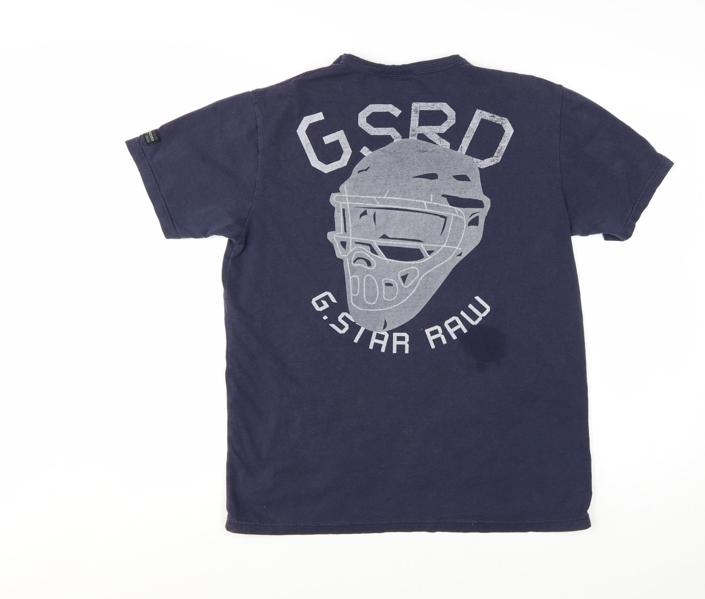 G-Star RAW Men's Navy Blue Graphic Print Crew Neck T-Shirt Size L