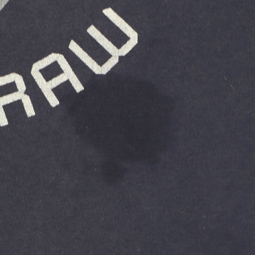 G-Star RAW Men's Navy Blue Graphic Print Crew Neck T-Shirt Size L