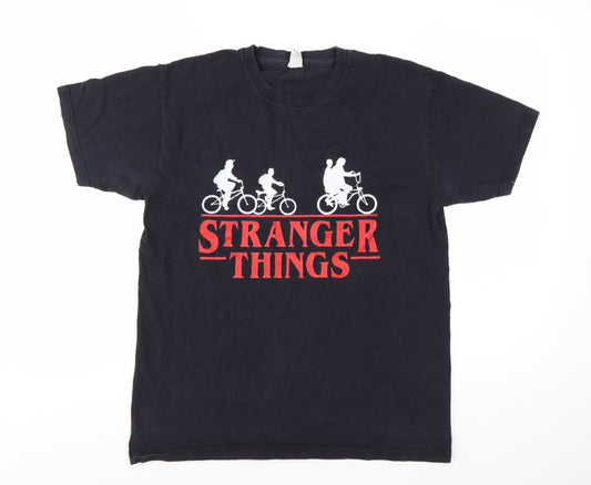 Fruit of the Loom Men’s Black Stranger Things Graphic T-Shirt M