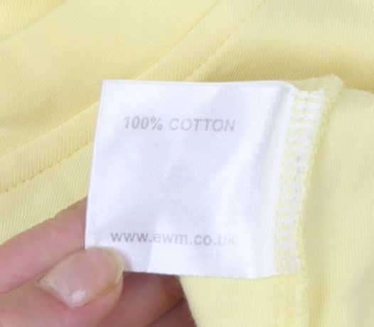 Isle Womens Yellow V-Neck Cotton Short Sleeve Basic T-Shirt Size L 18-20