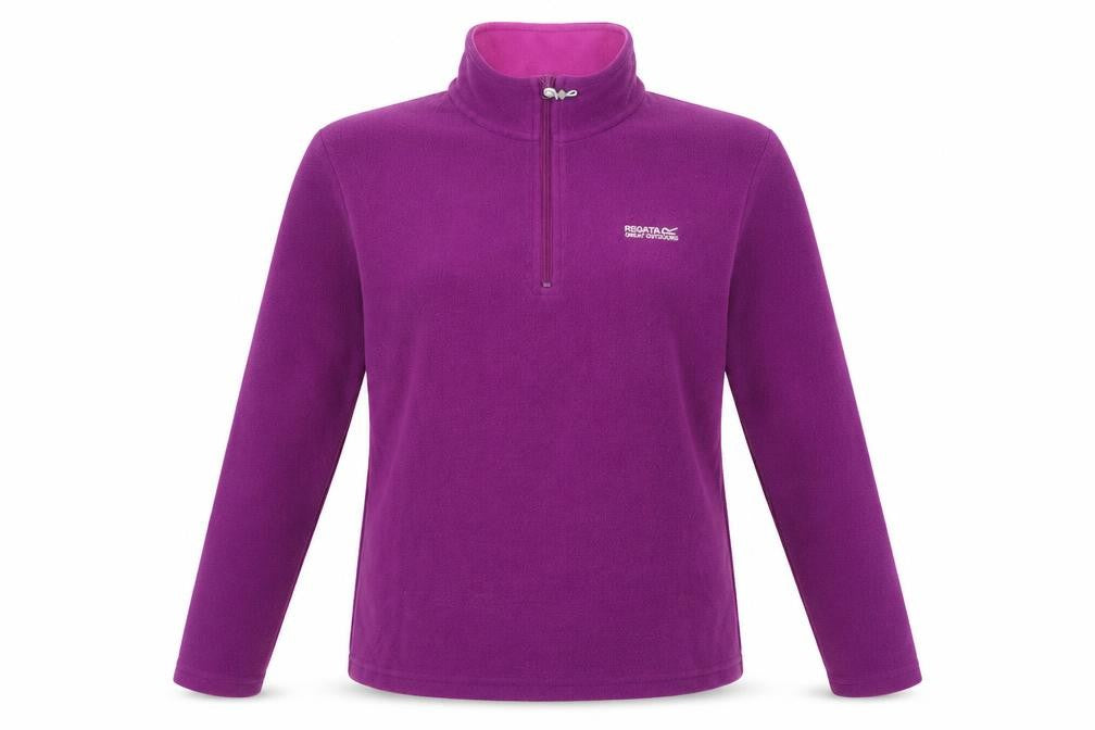 Regatta Women Purple Fleece 1/4 Zip Pullover Sweatshirt UK 12