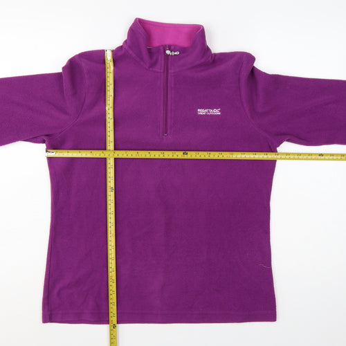 Regatta Women Purple Fleece 1/4 Zip Pullover Sweatshirt UK 12