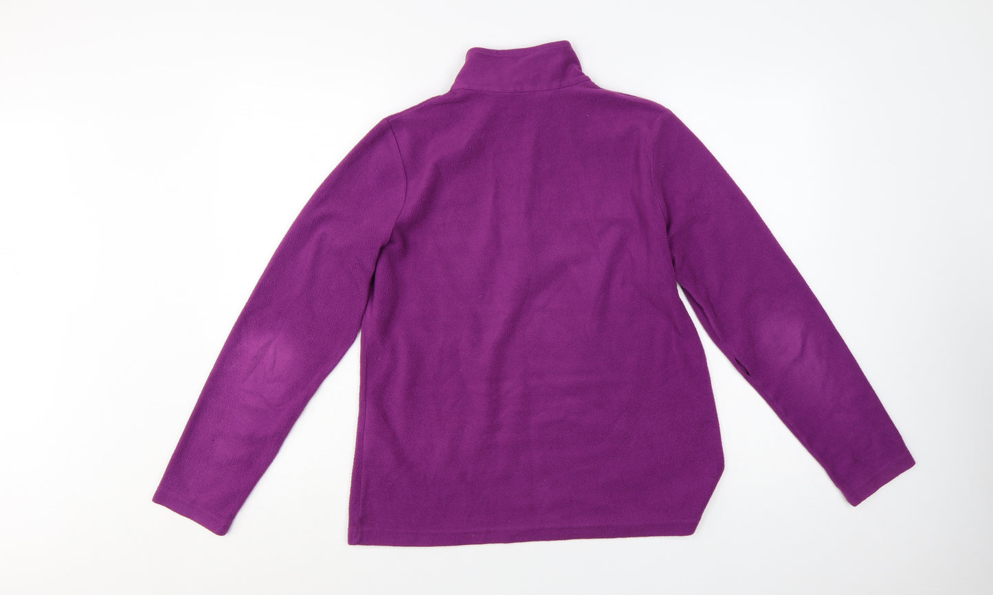 Regatta Women Purple Fleece 1/4 Zip Pullover Sweatshirt UK 12