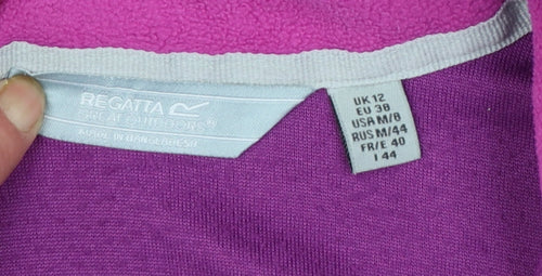 Regatta Women Purple Fleece 1/4 Zip Pullover Sweatshirt UK 12