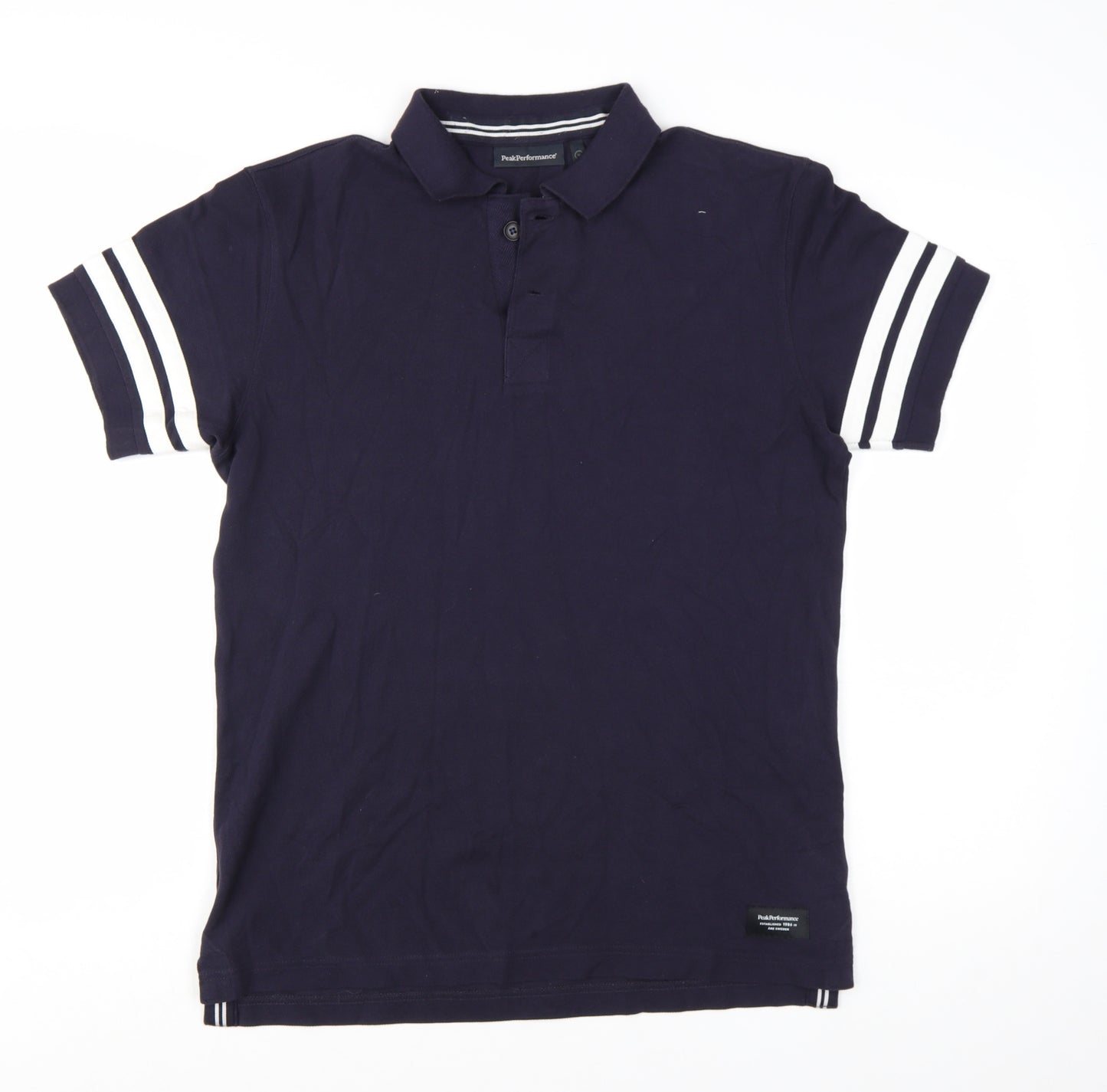 Peak Performance Men's Blue Cotton Polo Shirt Size M