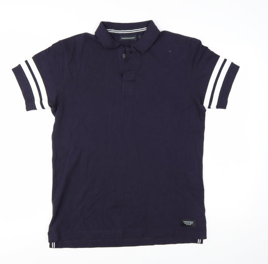 Peak Performance Men's Blue Cotton Polo Shirt Size M