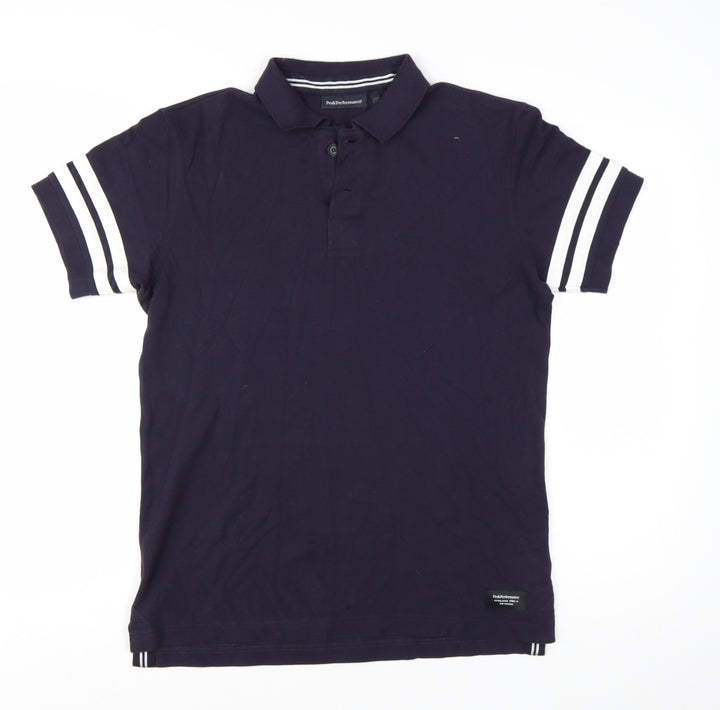 Peak Performance Men's Blue Cotton Polo Shirt Size M