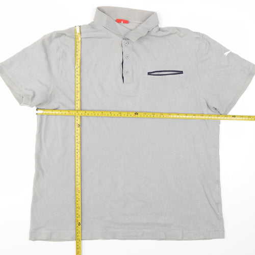 Puma Men's Grey XL Classic Cotton Polo Shirt