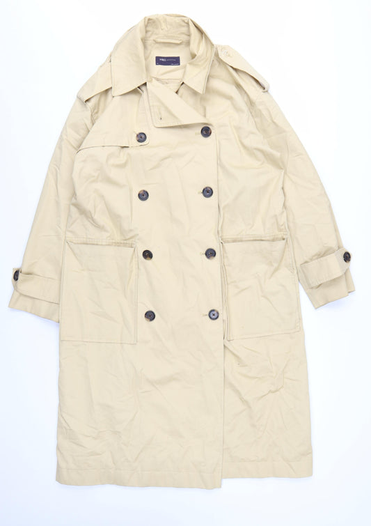 Marks and Spencer Womens Beige Size 10 Long Trench Coat