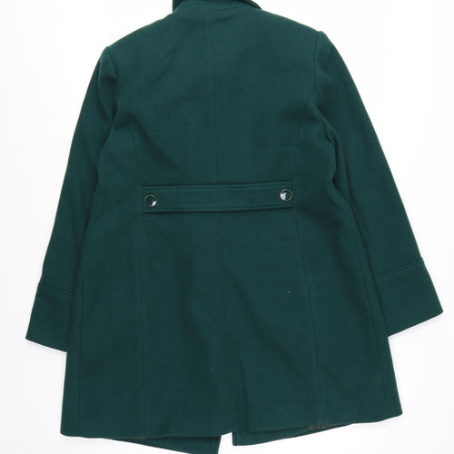 Love & Roses Women's Green Wool Blend Double-Breasted Pea Coat UK 12