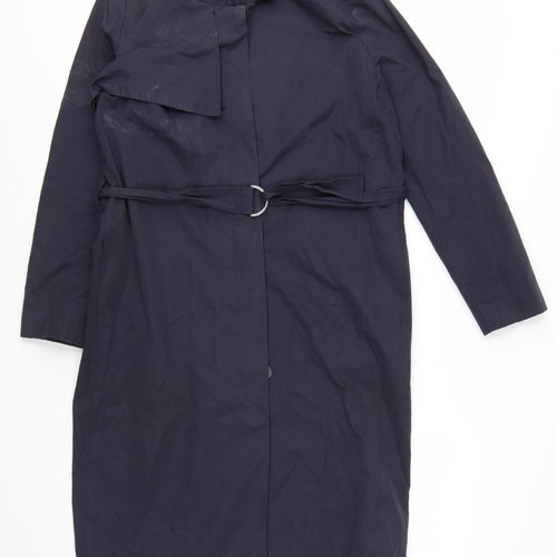 Mango Women's Blue Long Belted Trench Coat XS