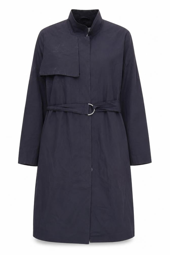 Mango Women's Blue Long Belted Trench Coat XS