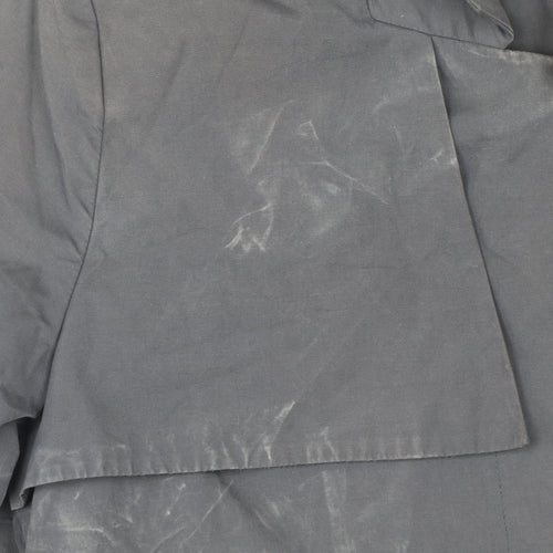 Mango Women's Blue Long Belted Trench Coat XS