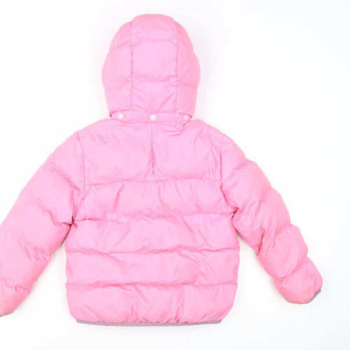 adidas Girls Pink Puffer Jacket 7 Years Hooded Lined Winter Coat