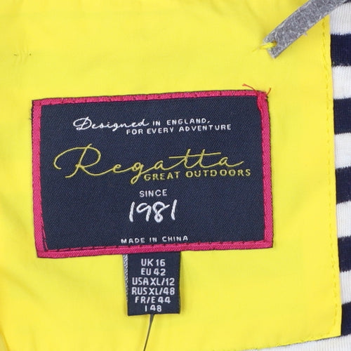 Regatta Womens Yellow Waterproof Hooded Rain Coat Jacket Size 16