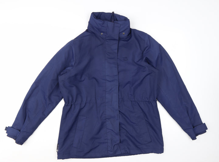 Mountain Essentials Women's Blue Waterproof Hooded Jacket UK 14