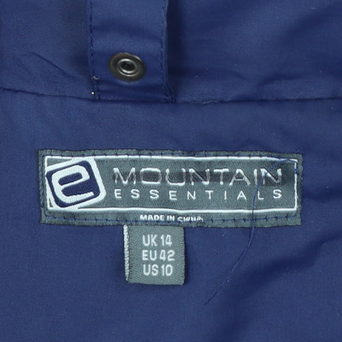 Mountain Essentials Women's Blue Waterproof Hooded Jacket UK 14