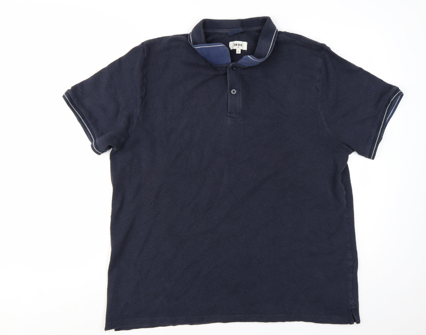 (UN)BIAS Mens Blue Short Sleeve Cotton Polo Shirt XL