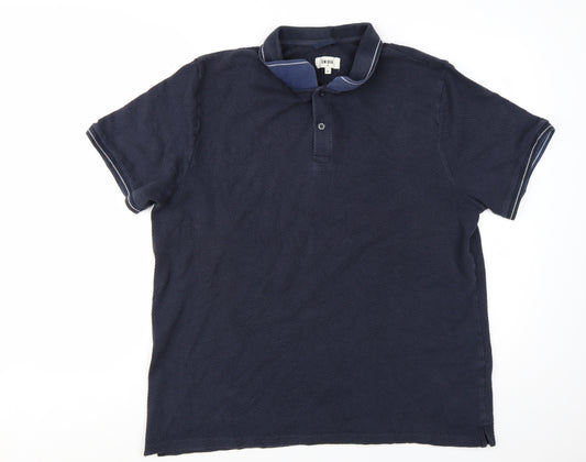 (UN)BIAS Mens Blue Short Sleeve Cotton Polo Shirt XL