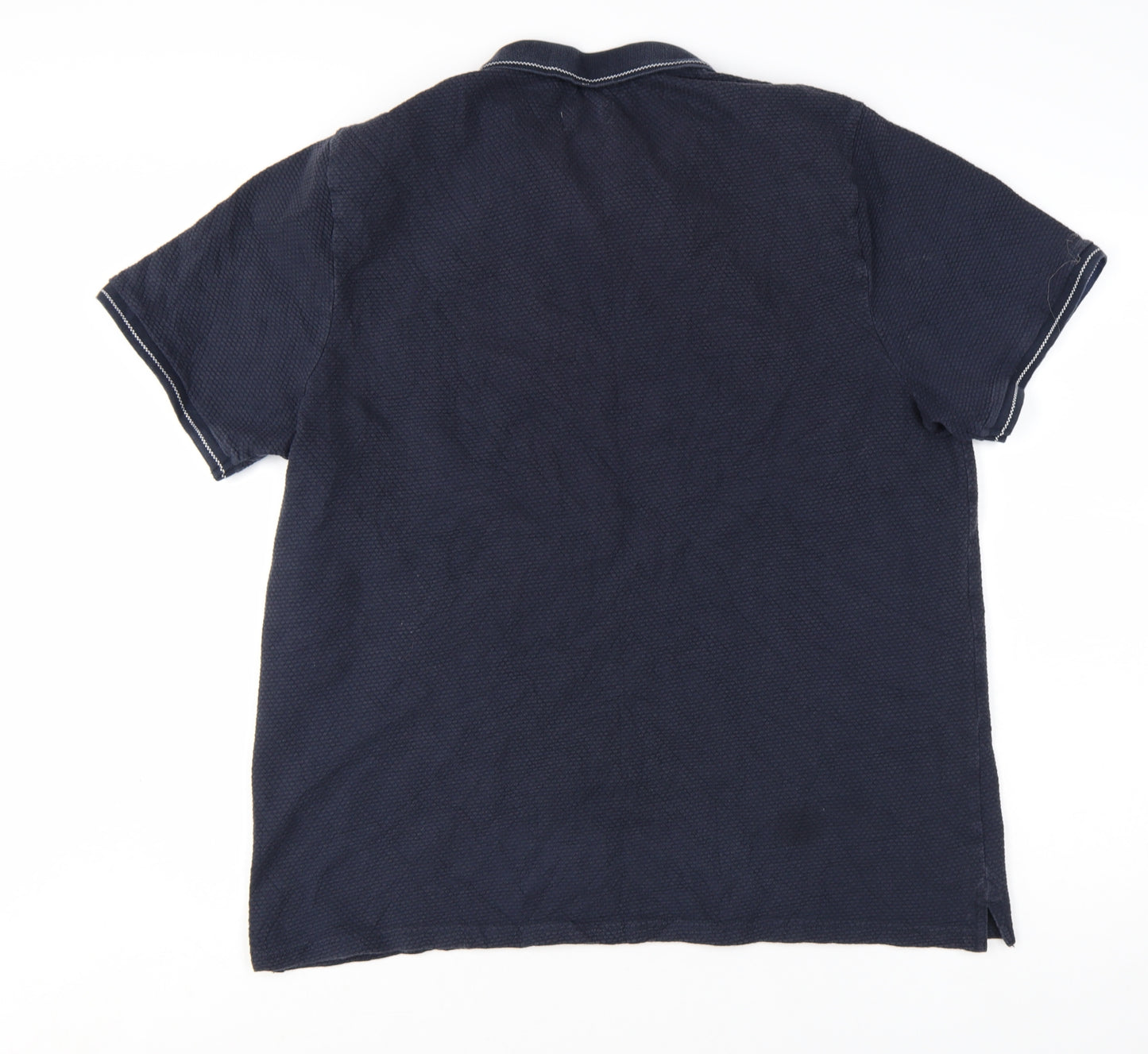 (UN)BIAS Mens Blue Short Sleeve Cotton Polo Shirt XL