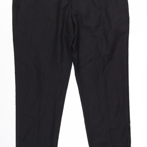 John Lewis Men’s Black Wool Regular Fit Dress Trousers 40S