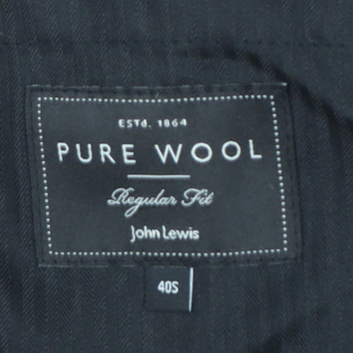 John Lewis Men’s Black Wool Regular Fit Dress Trousers 40S