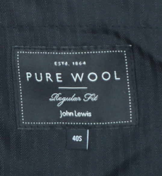 John Lewis Men’s Black Wool Regular Fit Dress Trousers 40S