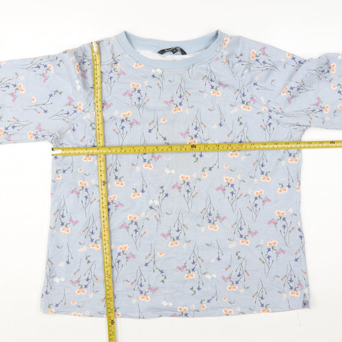 Bonmarché Women Blue Floral Pullover Sweatshirt Size 16