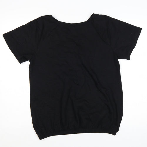Next Women’s Black Cotton Short Sleeve Crochet Blouse UK 12