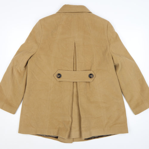 CC Petite Women's Beige Wool Pea Coat Size 16 Mid-Length