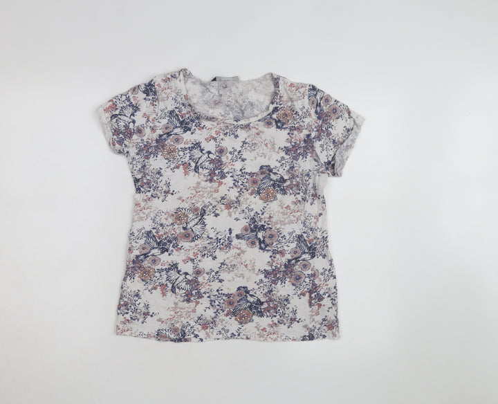 Dorothy Perkins Women’s Multicoloured Floral Beaded T-Shirt Size 12