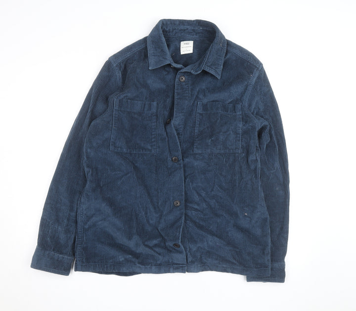 Marks and Spencer Men’s Blue Corduroy Jacket L Regular Fit