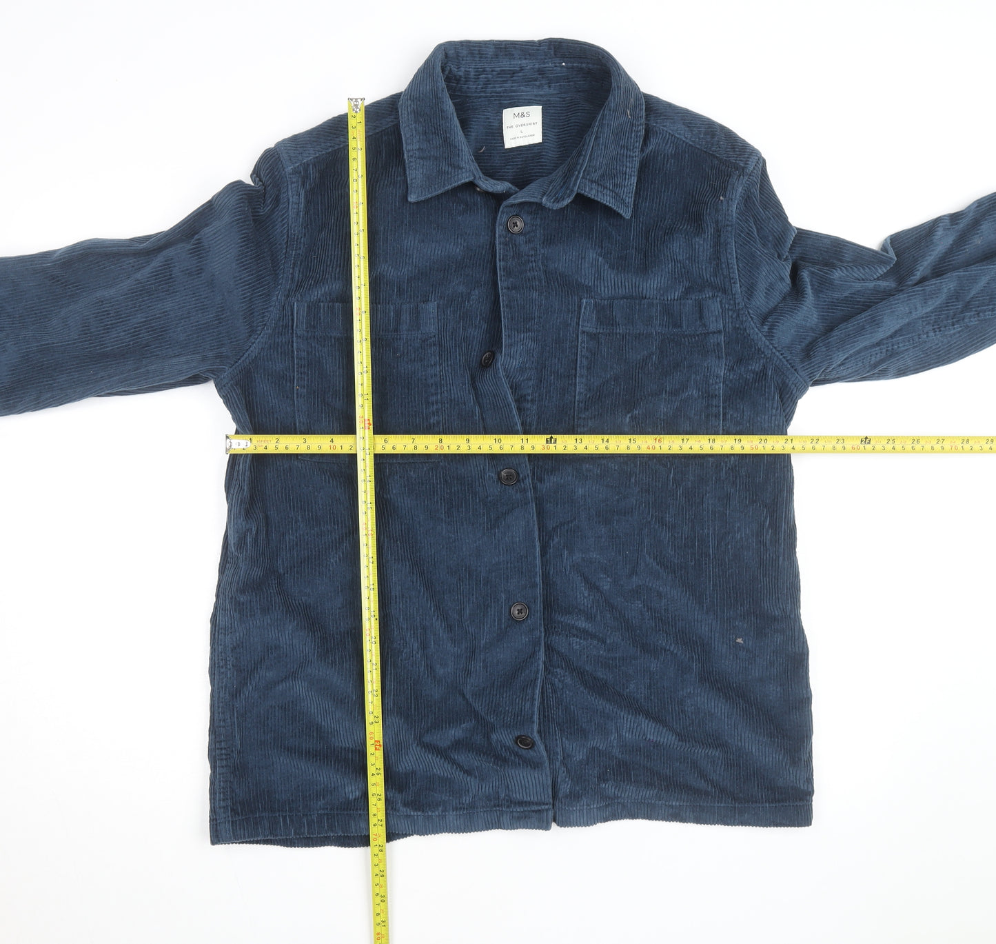 Marks and Spencer Men’s Blue Corduroy Jacket L Regular Fit
