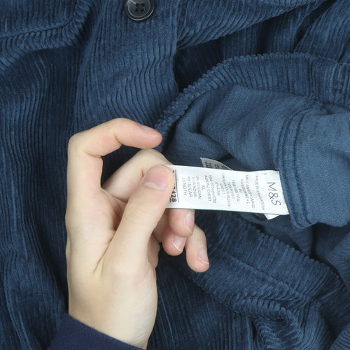 Marks and Spencer Men’s Blue Corduroy Jacket L Regular Fit
