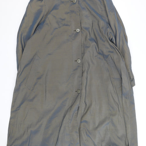 London Fog Womens Grey Long Rain Coat Size 8 Regular Classic Style