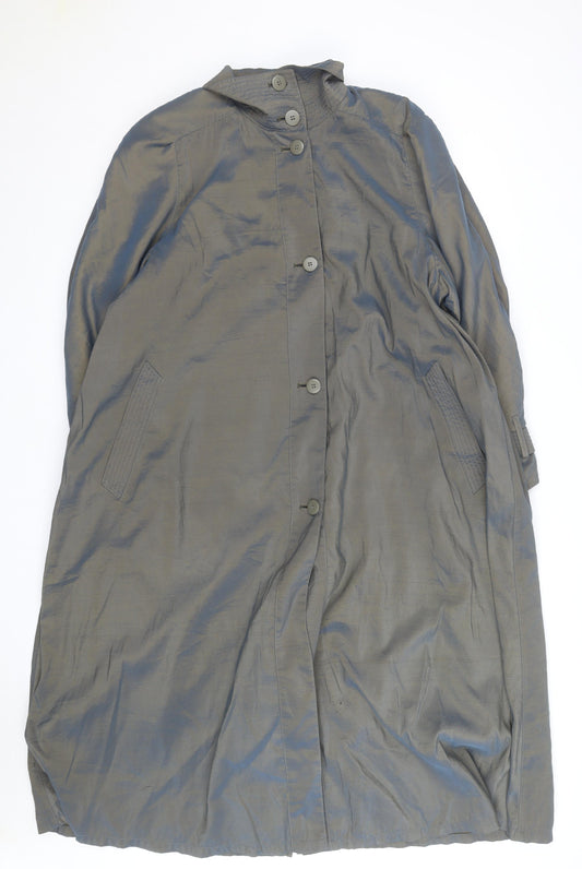 London Fog Womens Grey Long Rain Coat Size 8 Regular Classic Style