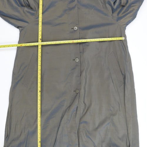 London Fog Womens Grey Long Rain Coat Size 8 Regular Classic Style